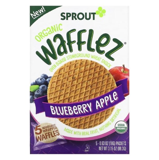 [205538-BB] Sprout Organic Wafflez Blueberry Apple 5 Pack