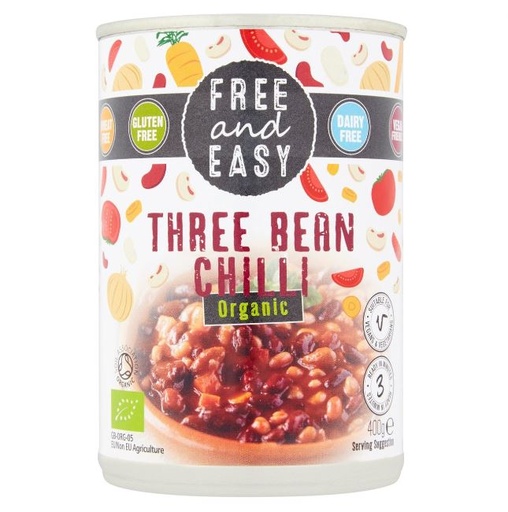 [205703-BB] Free & Easy Organic Three Bean Chilli 400g