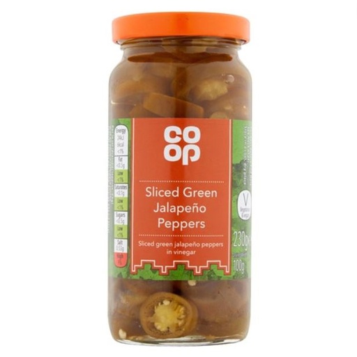 [205985-BB] Co Op Sliced Green Jalapeno Peppers 230g