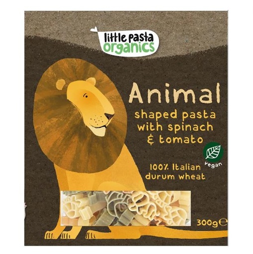 [206011-BB] Little Pasta Organics Animal Shaped Pasta Spinach & Tomato 300g