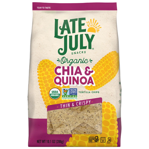 [206174-BB] Late July Snacks Organic Tortilla Chips Chia & Quinoa 10oz