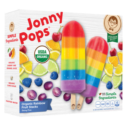 [206224-BB] Jonny Pops Organic Rainbow Fruit Pops 14.8oz