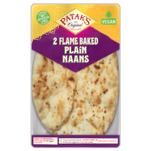 [206701-BB] Pataks Plain Flame Baked Naan 2-Pack 220g