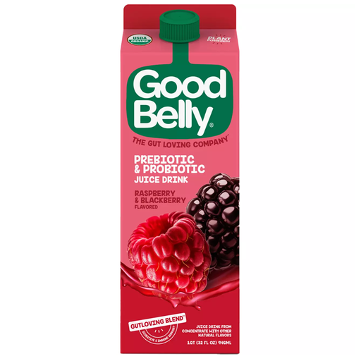 [206756-BB] Good Belly Probiotic Juice Raspberry Blackberry No Sugar Added 32oz