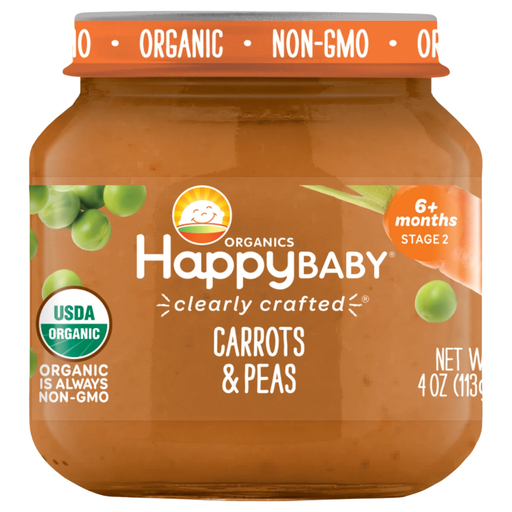 [206778-BB] Happy Baby Organic Peas & Carrots 4oz
