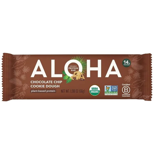 [206785-BB] Aloha Organic Chocolate Chip Cookie Dough Plant Protein Bar 1.98 oz