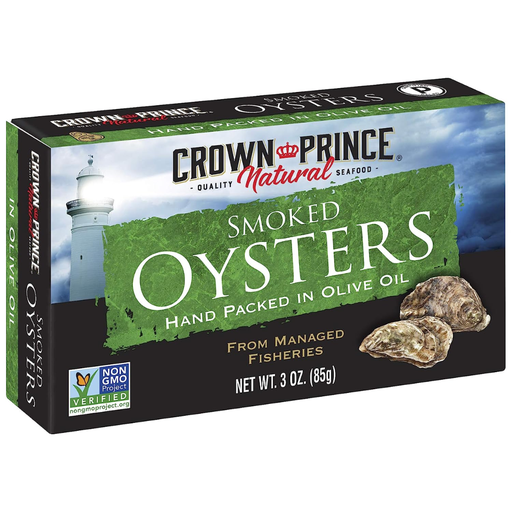 [206805-BB] Crown Prince Oysters Naturally Smoked In Pure Olive Oil 3 oz
