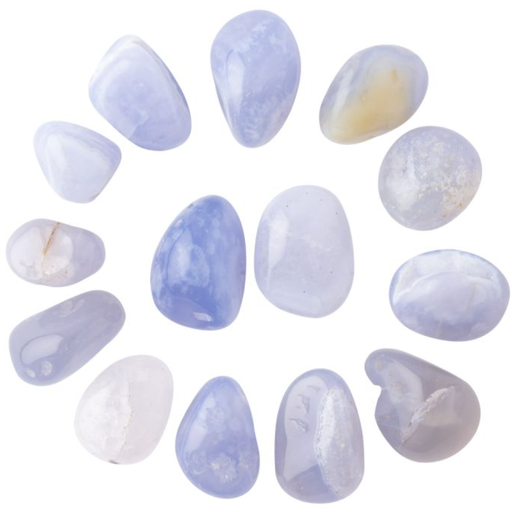 [206865-BB] Blue Chalcedony Tumblestone 2-3cm