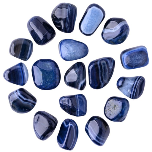 [206884-BB] Banded Blue Agate Tumblestone 2-3cm