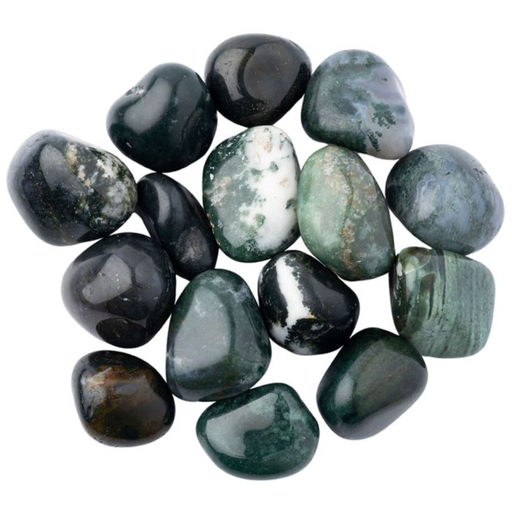[206885-BB] Green Moss Agate Tumblestone 2-3cm