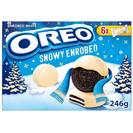 [206987-BB] Oreo Snowy Enrobed White Chocolate Coated Biscuits 246g