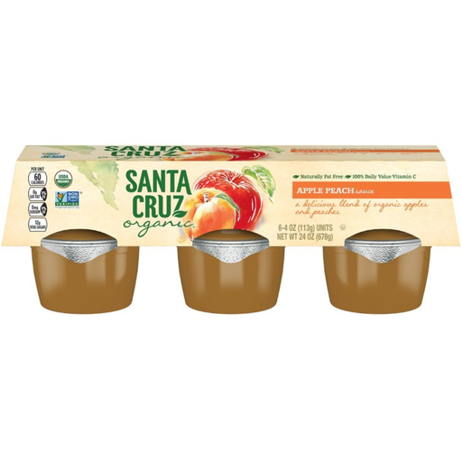 [207199-BB] Santa Cruz Organic Apple Peach Sauce 4oz 6-Pack