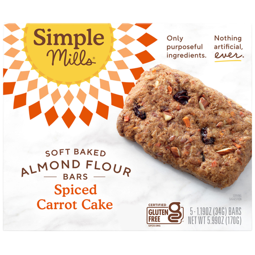 [207201-BB] Simple Mills Soft Baked Spice Carrot Cake Bar 5.99oz