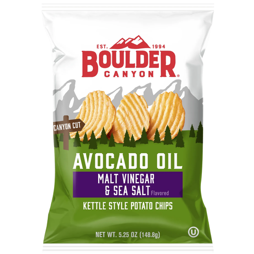 [207915-BB] Boulder Canyon Kettle Chips Malt Vinegar & Sea Salt 5.25oz
