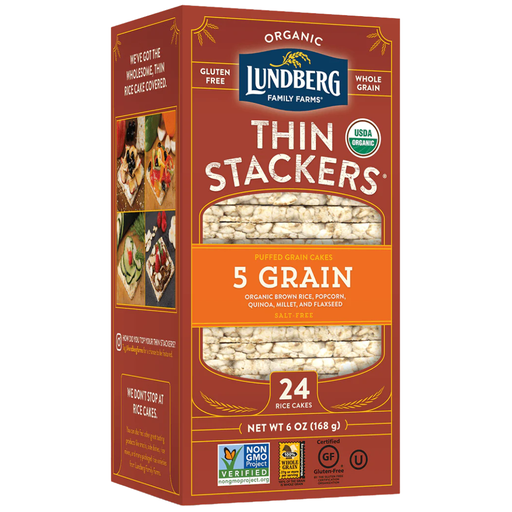 [207923-BB] Lundberg Family Farms 5 Grain Thin Stackers Rice Cakes 6oz