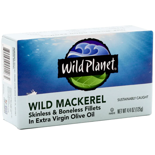 [208006-BB] Wild Planet Mackerel Fillets in Extra Virgin Olive Oil 4.4oz