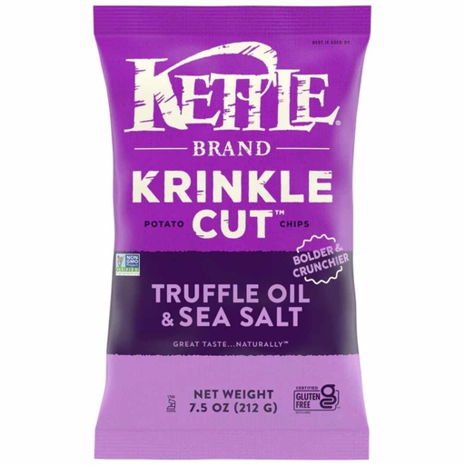 [208040-BB] Kettle Chips Krinkle Cut Potato Chips Truffle & Sea Salt 7.5oz