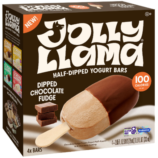 [208071-BB] Jolly Llama Half-Dipped Yogurt Bars Chocolate Fudge 4ct