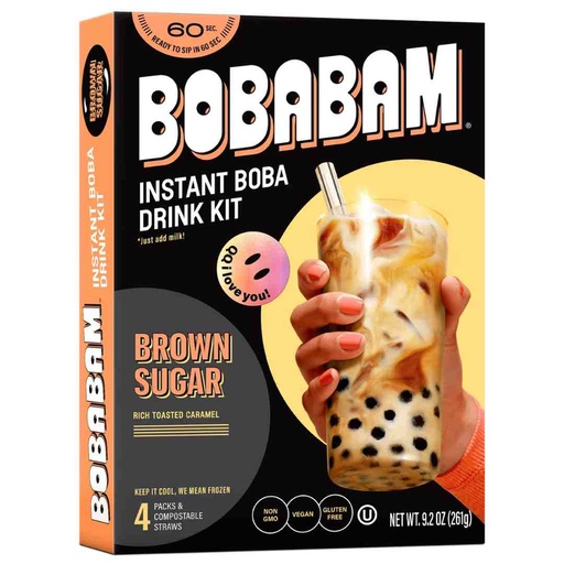 [208075-BB] Bobabam Instant Boba Drink Kit Brown Sugar 9.2oz