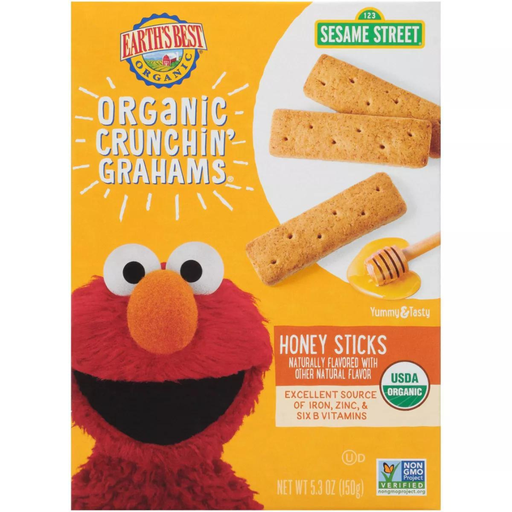 [208180-BB] Earth's Best Organic Crunchin' Grahams Honey Sticks 5.3oz