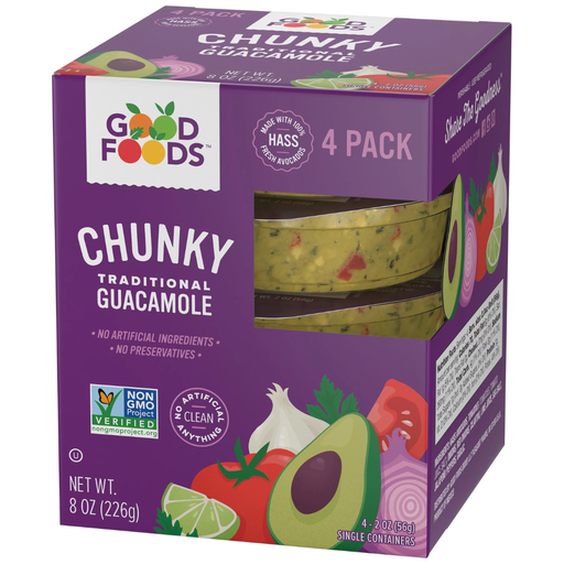 [208265-BB] Good Foods Traditional Chunky Guacamole 4pk 8oz