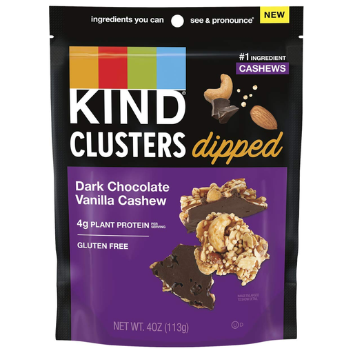 [208293-BB] Kind Cluster Dips Dark Chocolate Vanilla Cashew 4oz