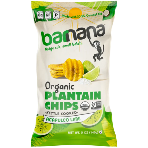[208326-BB] Barnana Organic Plantain Chips Kettle Cooked Acapulco Lime 5oz