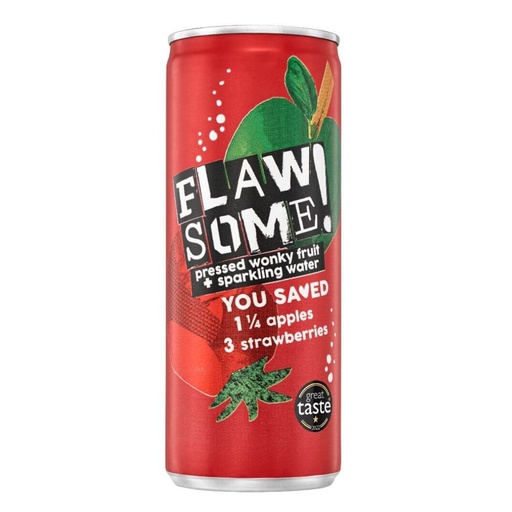 [208337-BB] Flawsome! Lightly Sparkling Juice Drink Can Apple & Strawberry 250ml