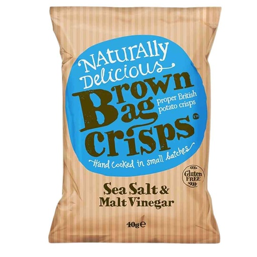 [208385-BB] Brown Bag Crisps Sea Salt & Malt Vinegar 40g