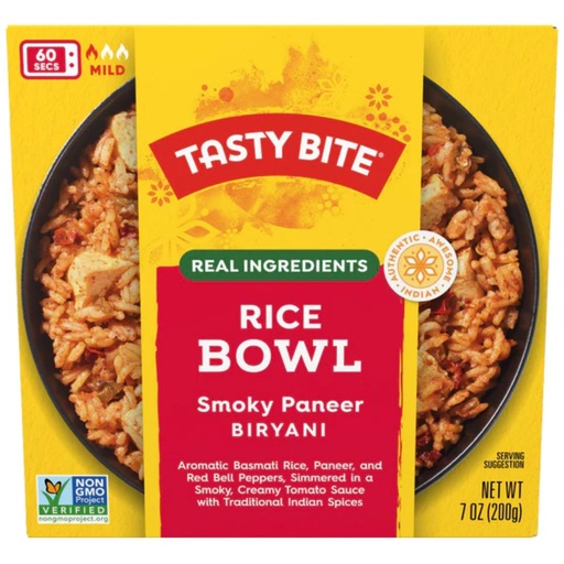 [208552-BB] Tasty Bite Smoky Paneer Biryani Rice Bowl 7oz