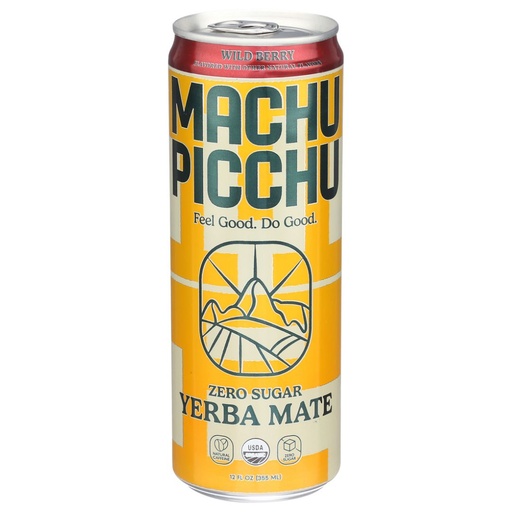 [208555-BB] Machu Picchu Zero Sugar Yerba Mate Drink Wild Berry 12oz