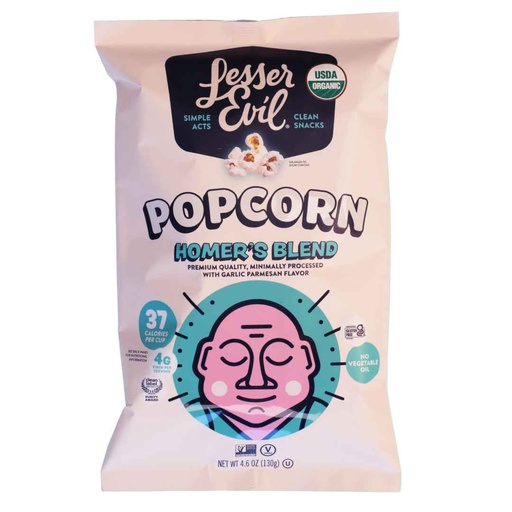 [208632-BB] Lesser Evil Organic Popcorn Homer's Blend 4.6oz