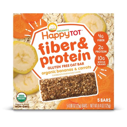 [208634-BB] Happy Tot Organic Soft-Baked Oat Bar Bananas & Carrots 4.4oz 5pk