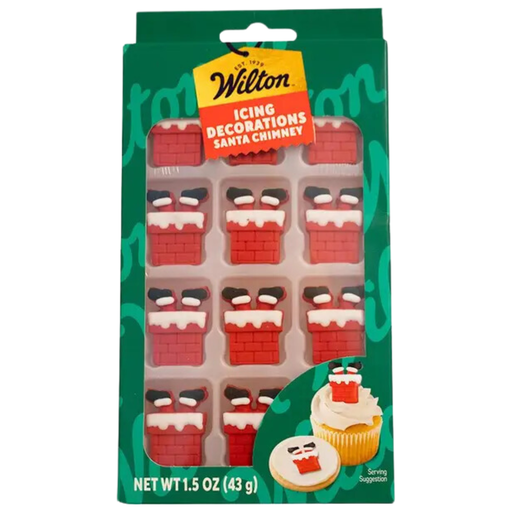 [208685-BB] Wilton Santa Chimney Royal Icing Decoration 12ct