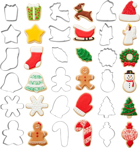[208691-BB] Wilton Holiday Metal Cookie Cutter Set 18pc