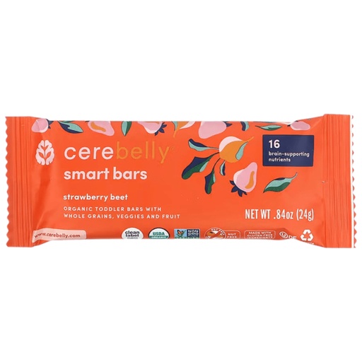 [208698-BB] Cerebelly Organic Whole Grain Strawberry Beet Bar 4.2oz