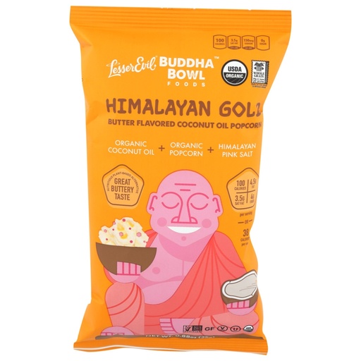[208699-BB] Lesser Evil Organic Popcorn Himalayan Gold 0.88oz