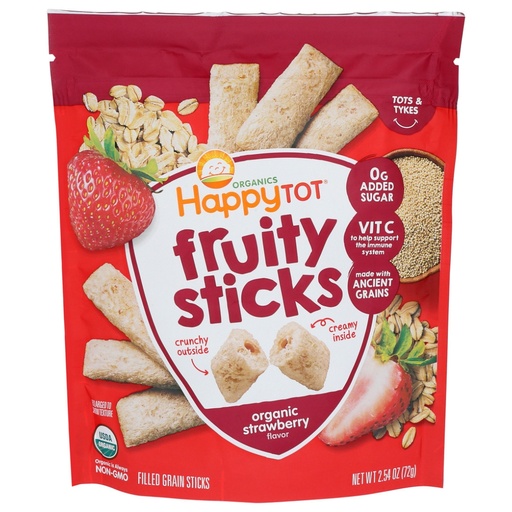 [208700-BB] Happy Tot Organic Fruity Sticks Strawberry 2.54oz