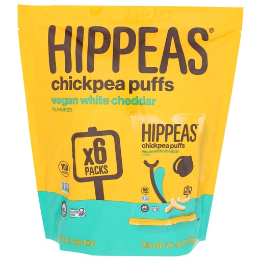 [208701-BB] Hippeas Vegan White Cheddar Flavoured Chickpea Puffs 0.8oz