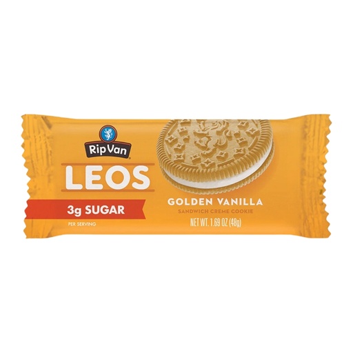 [208704-BB] Rip Van Leos Golden Vanilla Sandwich Creme Cookies 1.69oz