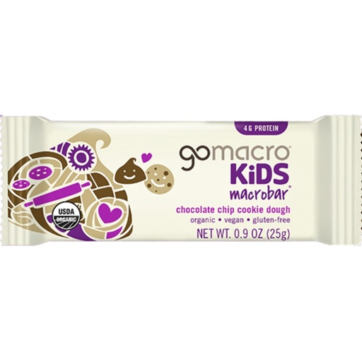 [208707-BB] Go Macro Organic Kids Chocolate Chip Cookie Dough Bar 0.9oz