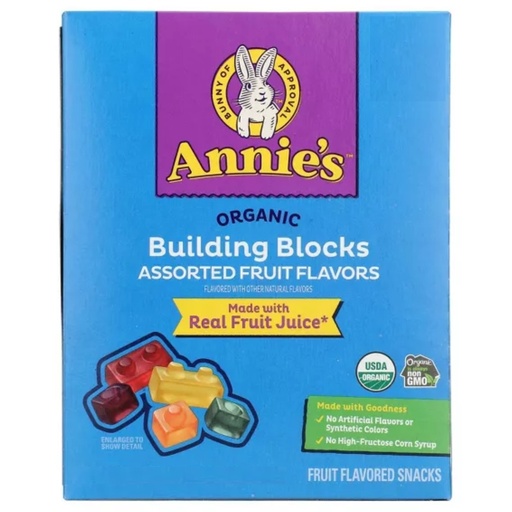 [208710-BB] Annie's Organic Gluten-Free Building Blocks Fruit Flavoured Snacks Assorted 0.7oz