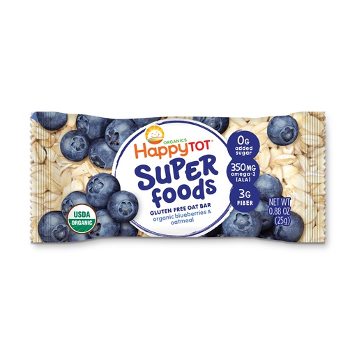 [208713-BB] Happy Tot Organic Soft-Baked Oat Bar Blueberry 4.4oz 5pk