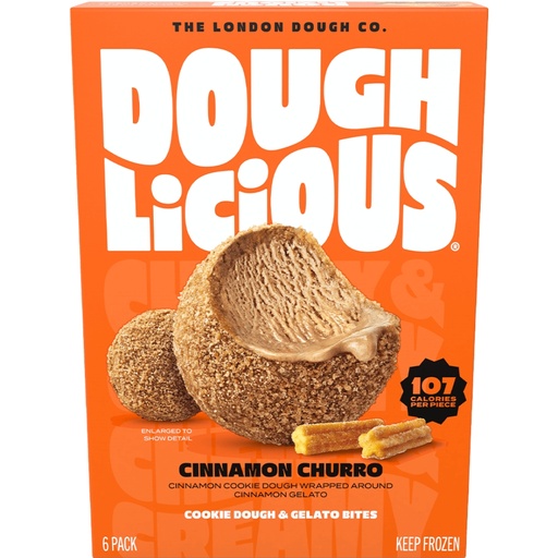 [208725-BB] Doughlicious Cinnamon Churro Cookie Dough Gelato Bites 6.77oz