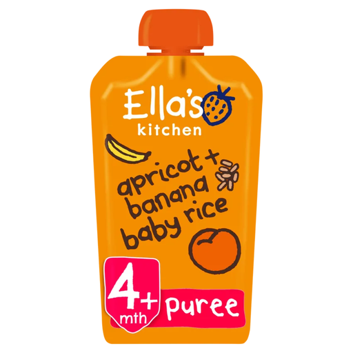 [208747-BB] Ella's Kitchen Organic Apricot & Banana Baby Rice Pouch 4M+ 120g