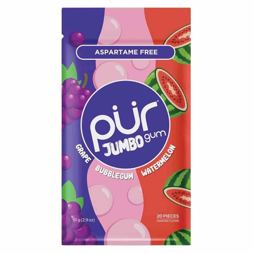 [208758-BB] Pur Gum Grape and Watermelon Flavour Gum 20CT