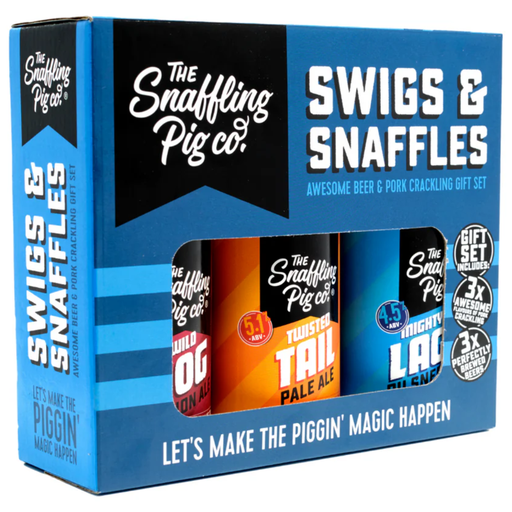 [208844-BB] Snaffling Pig Swigs & Snaffles Crackling & Beer Gift Set