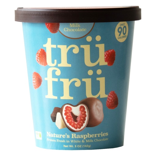 [208940-BB] Tru Fru Frozen Raspberries In White & Milk Chocolate 5oz