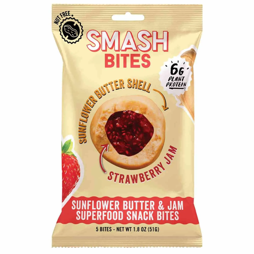 [209167-BB] Chia Smash Snack Bites Sunflower Butter & Strawberry Jam 1.8oz