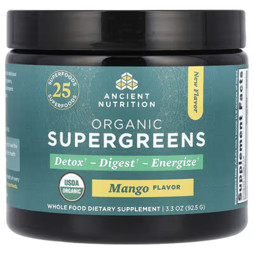 [209169-BB] Ancient Nutrition Organic Supergreens Powder Mango 3.3oz